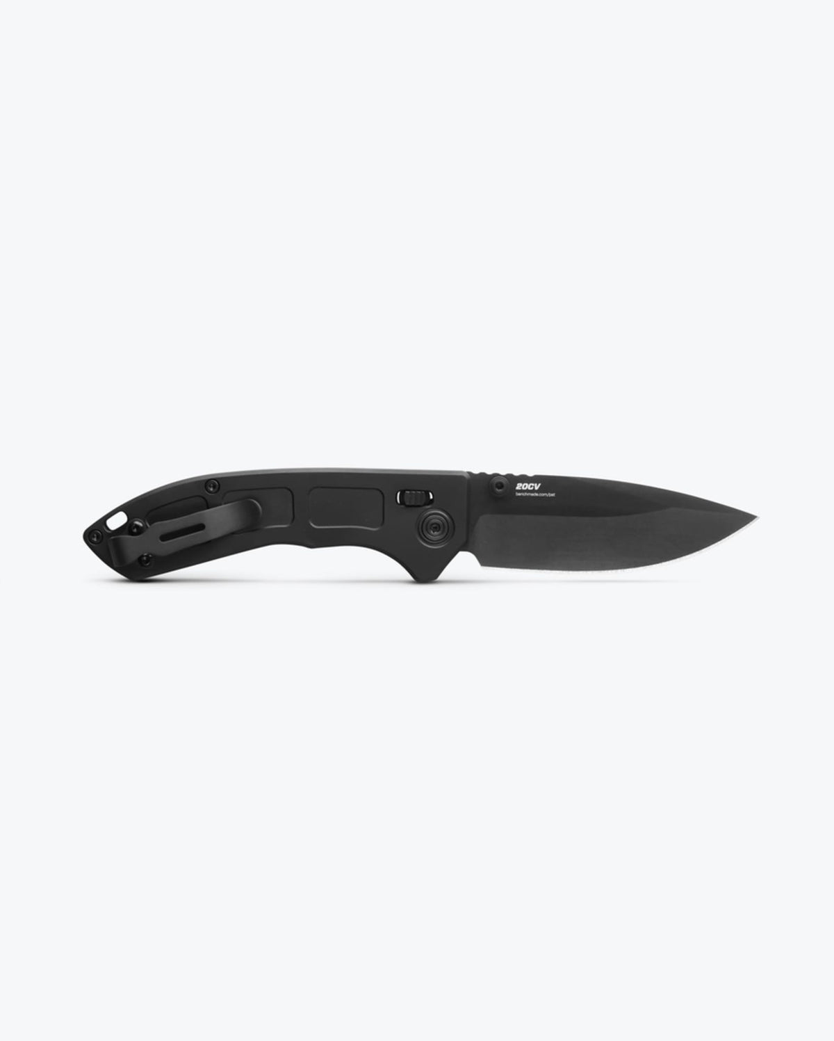 Mini Narrows™ Black Titanium Tactical Knife - Back View Opened | Benchmade Knife Co.
