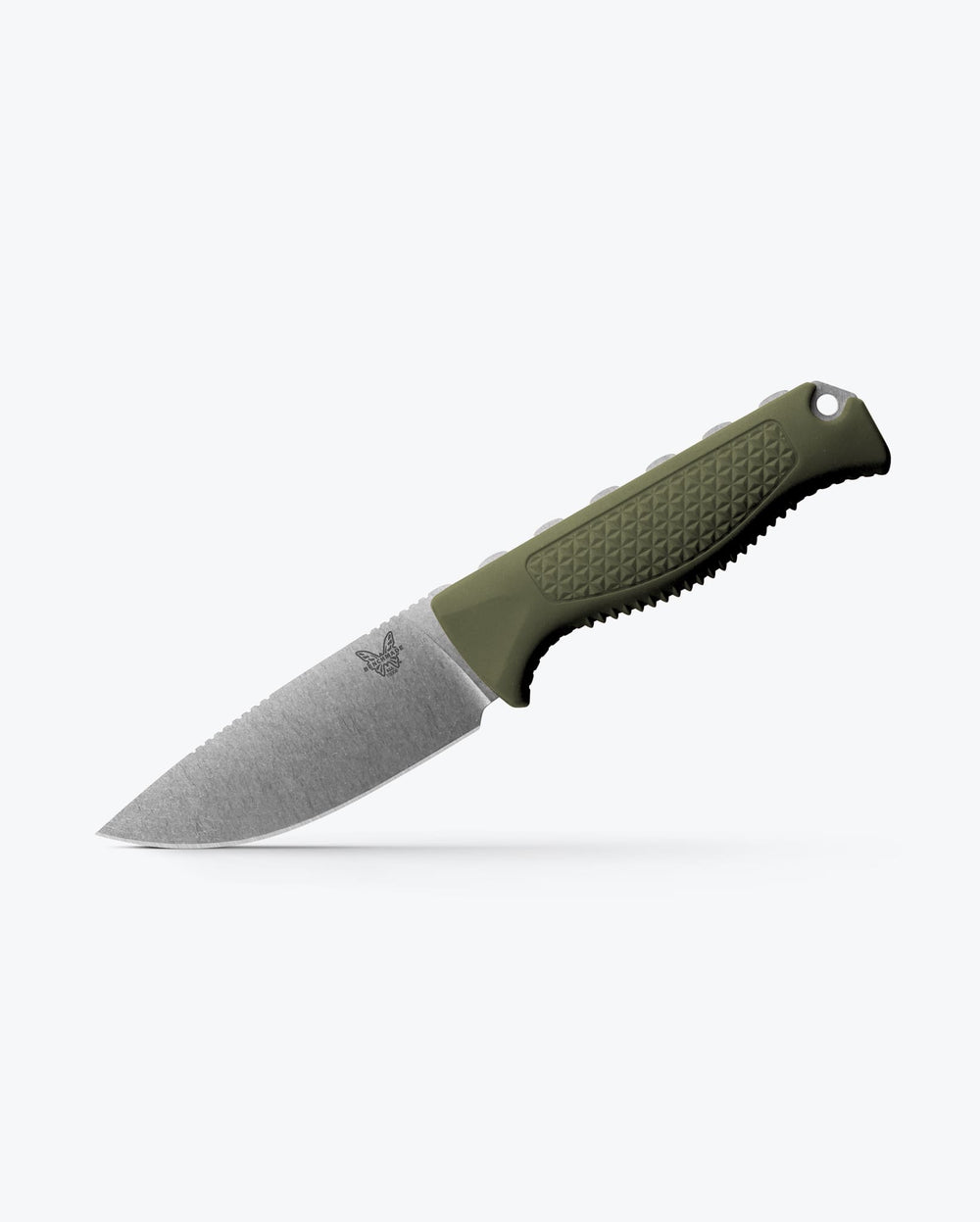 Benchmade Steep Country Dark Olive Santoprene Drop-point - Angled Profile | Benchmade Knife Co.