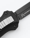 Mini Infidel® Black Aluminum Knife - OTF Mechanism Close-Up Detail | Benchmade Knife Co.