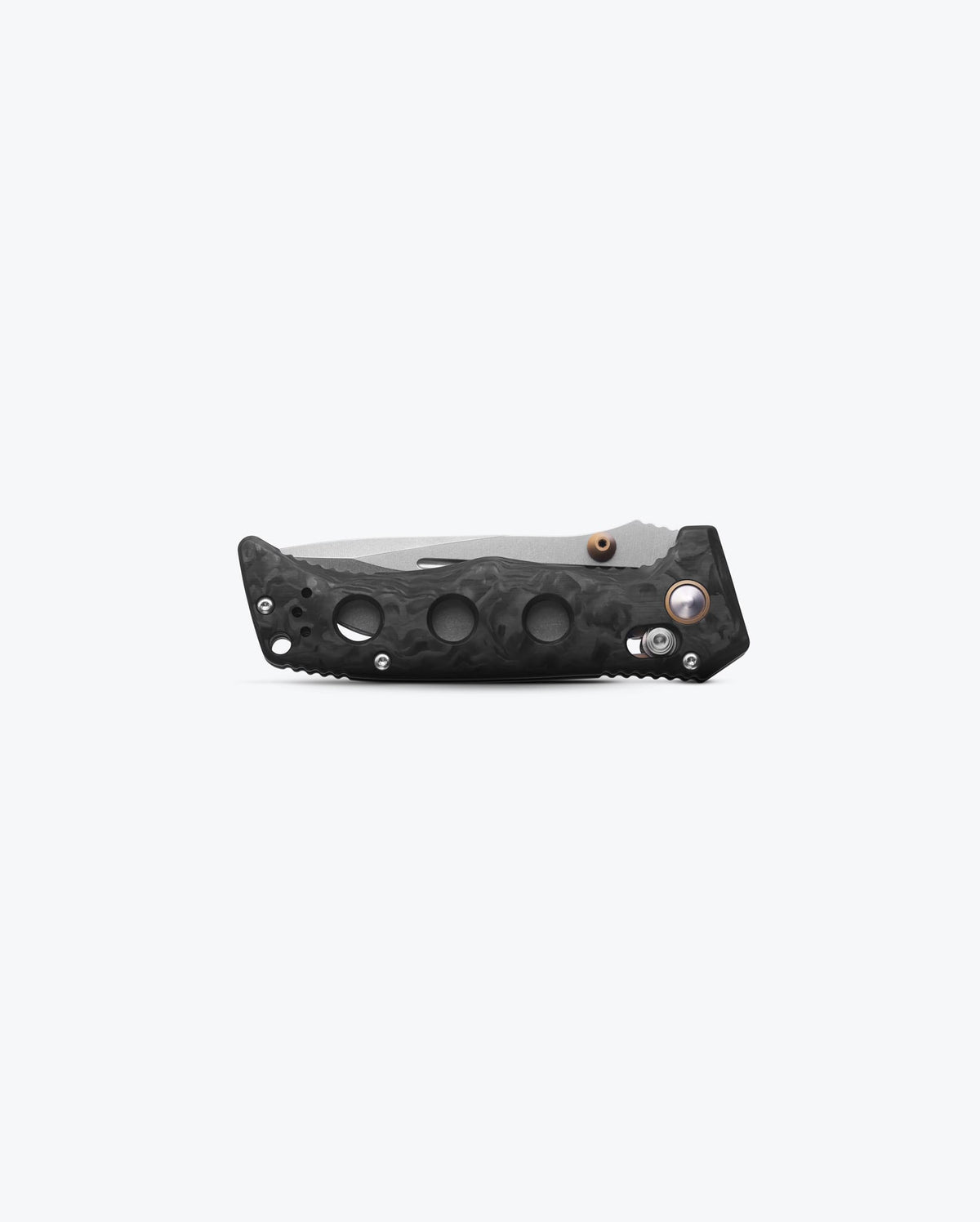 Mini Adamas® Marbled Carbon Fiber Drop-point - Closed Front View | Benchmade Knife Co.