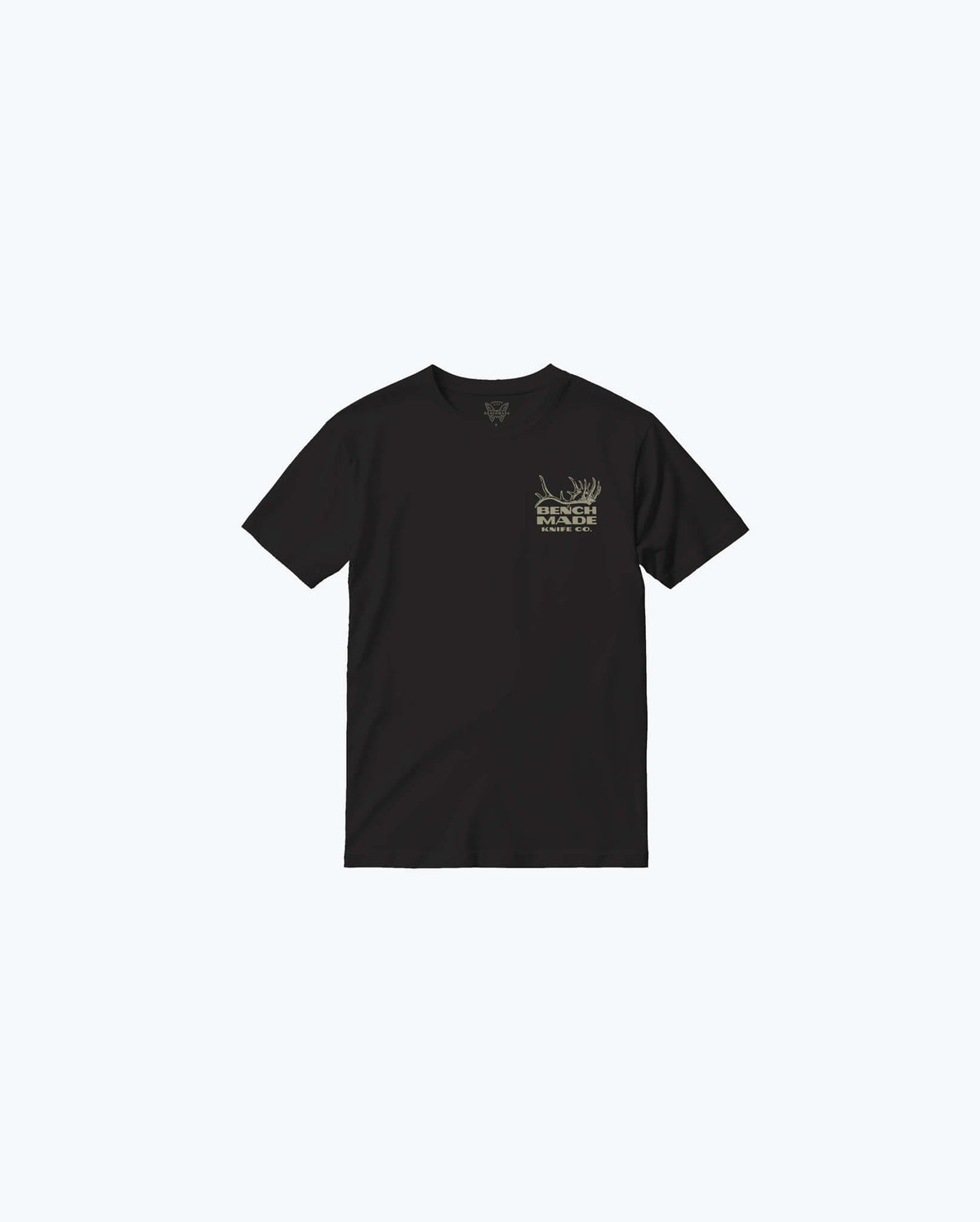 Black Cotton Antler SS Mens Tee - Front View | Benchmade Knife Co.