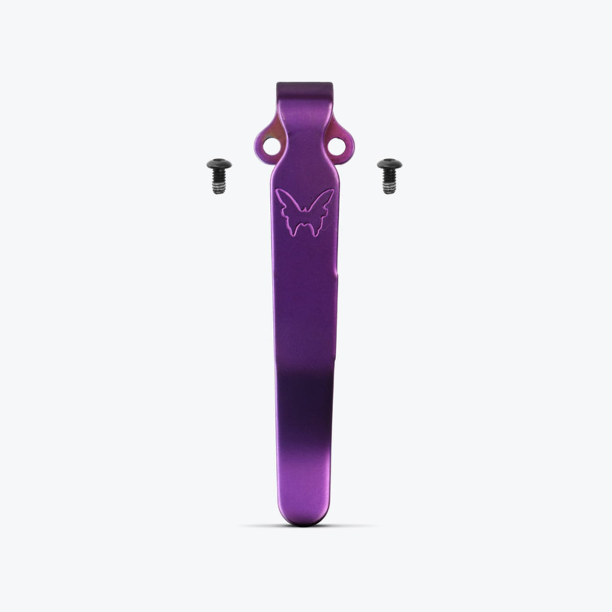 Purple PVD Deep Carry Clip with Screws - Front View | Benchmade Knife Co.
