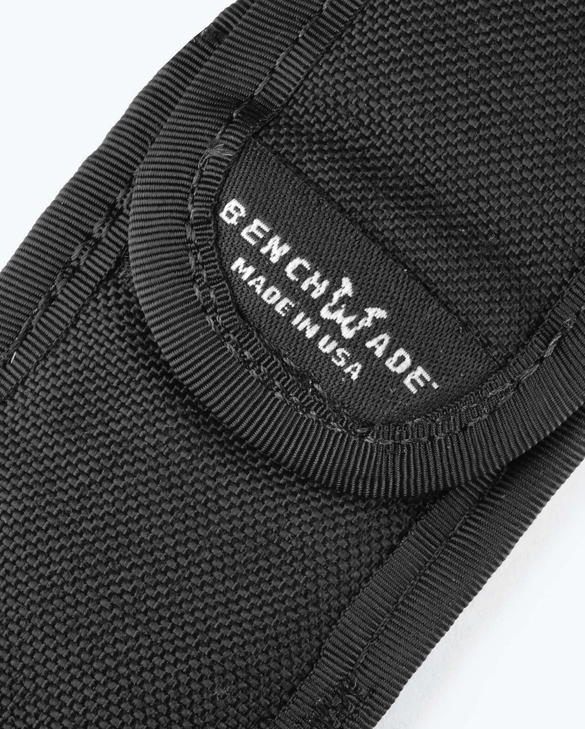 Benchmade Made in USA Logo Detail on Black Tactical Sheath | Benchmade Knife Co.