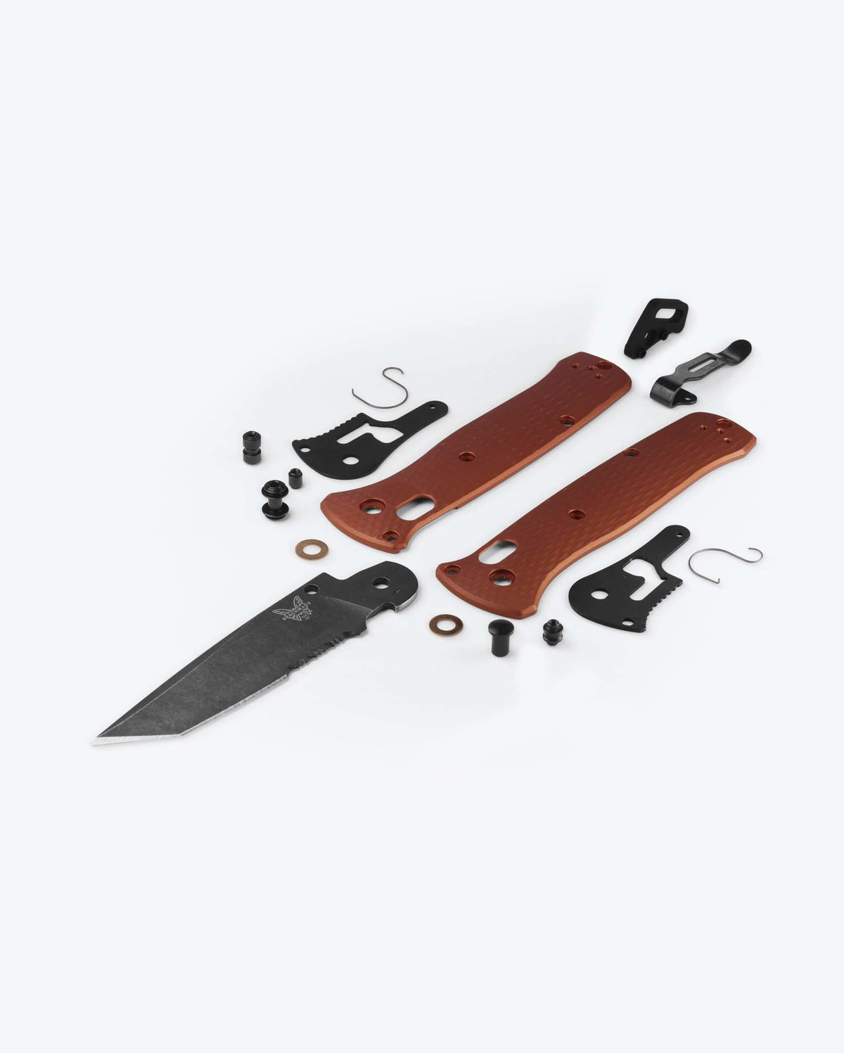 Bailout Burnt Copper Aluminum SBK Tanto - Exploded Components | Benchmade Knife Co.