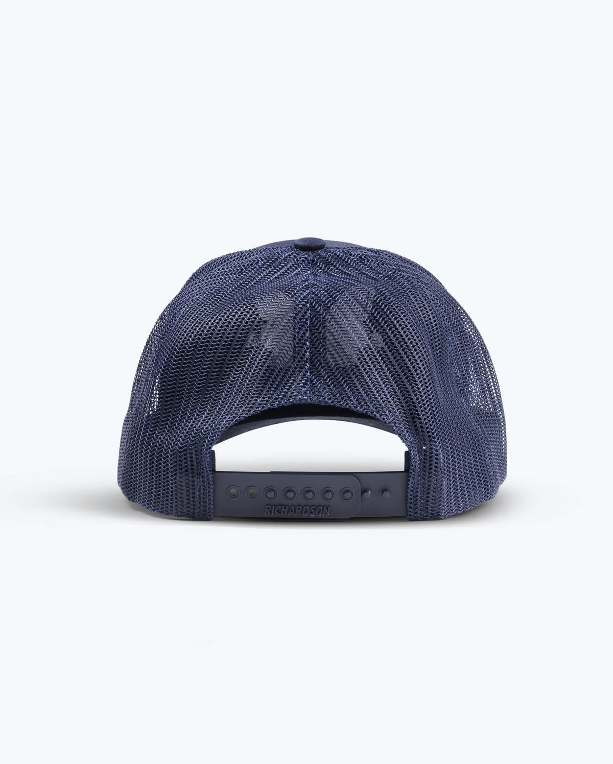 Navy Benchmade Logo Hat - Back View with Mesh Panels & Richardson Tag | Benchmade Knife Co.