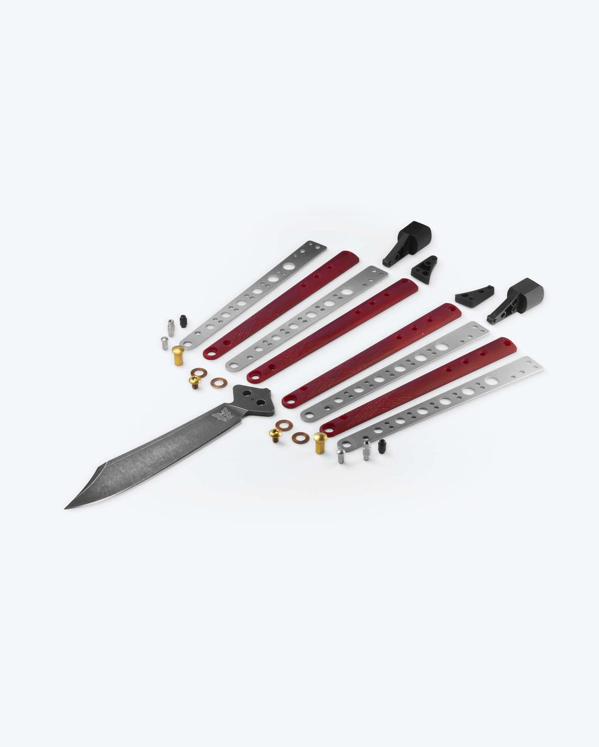 Necron™ Ruby Red G10 - Exploded Component View | Benchmade Knife Co.