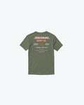 Olive Green Benchmade Knife Co Tee - Back View with Vintage Graphic | Benchmade Knife Co.