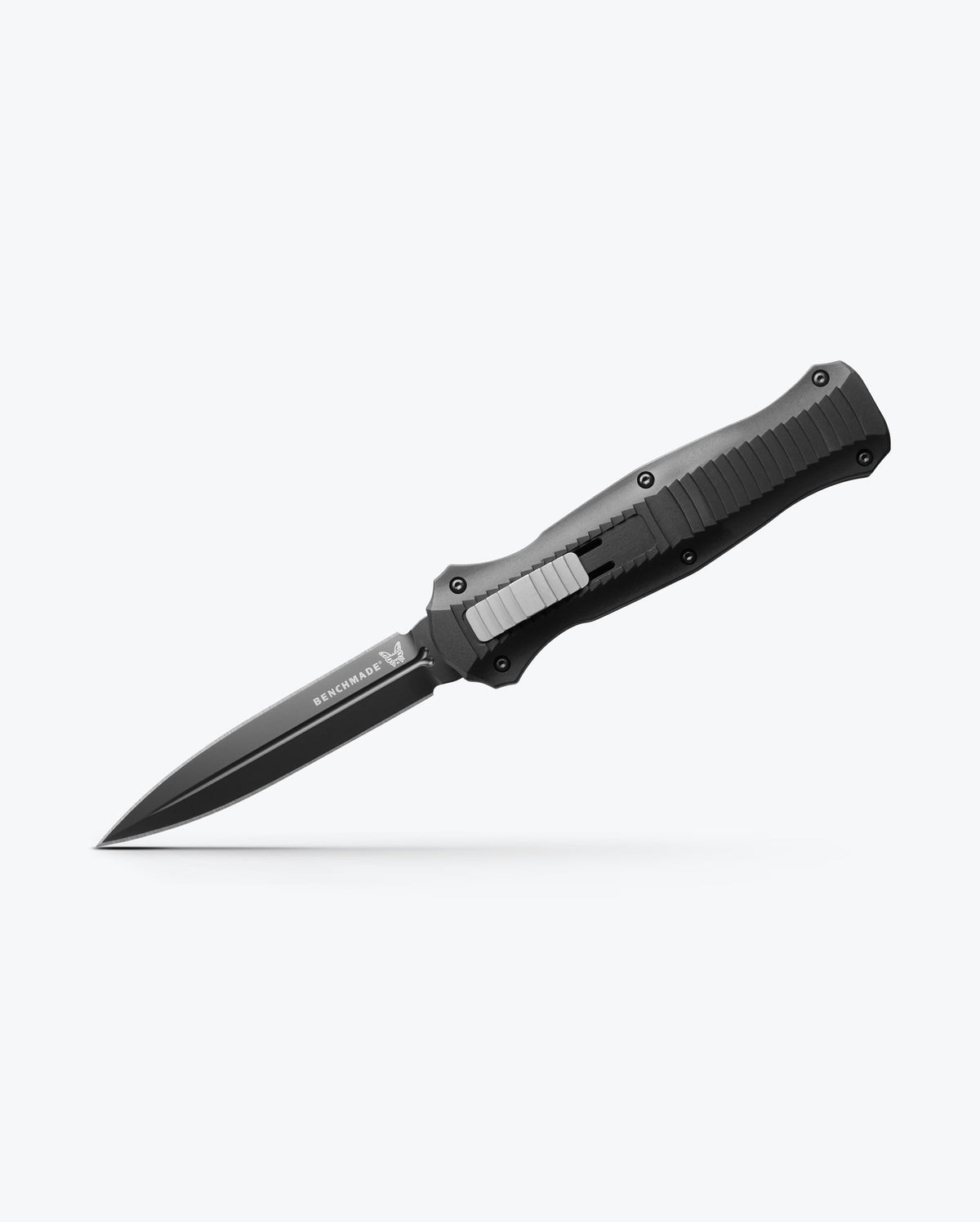 Black Aluminum Infidel® Tactical Knife - Angled Open View | Benchmade Knife Co.
