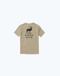 Khaki Meatcrafter SS Mens Tee - Back View with Elk Butcher Chart | Benchmade Knife Co.