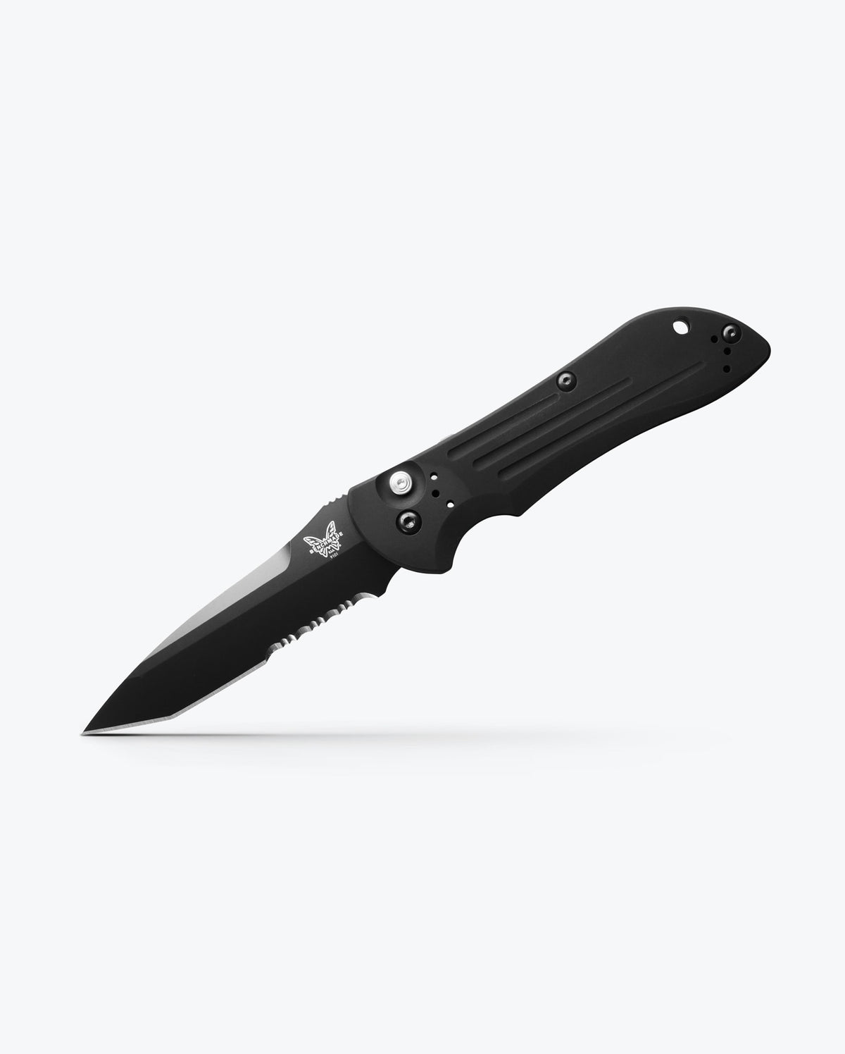 Black Auto Stryker® Tactical Knife - Angled Open Position | Benchmade Knife Co.