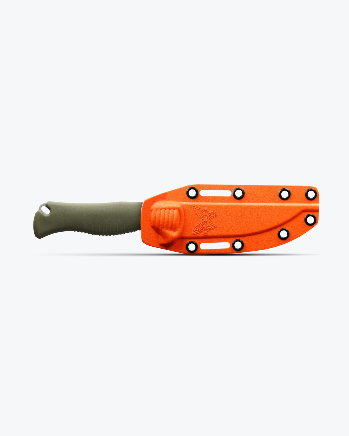 Benchmade Meatcrafter® Dark Olive Santoprene® 4" Trailing Point with Orange Kydex Sheath | Benchmade Knife Co.