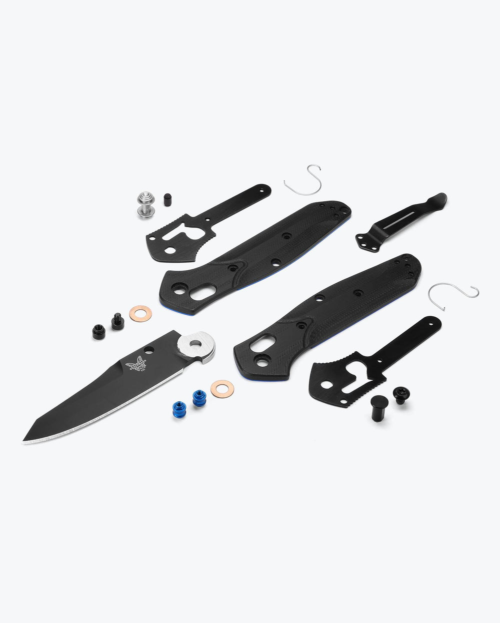 Benchmade Mini Osborne Black & Blue G10 - Exploded Parts View | Benchmade Knife Co.
