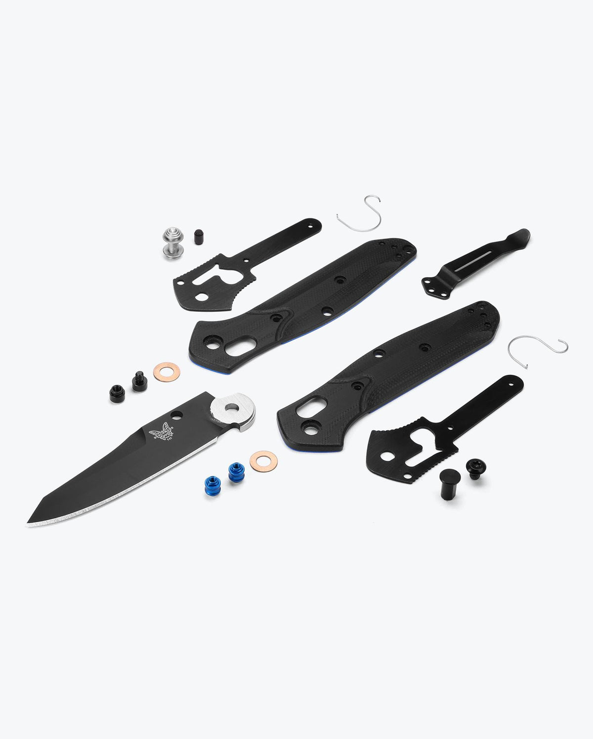 Benchmade Mini Osborne Black & Blue G10 - Exploded Parts View | Benchmade Knife Co.