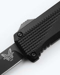 Phaeton® Black Aluminum textured grip detail close-up view | Benchmade Knife Co.