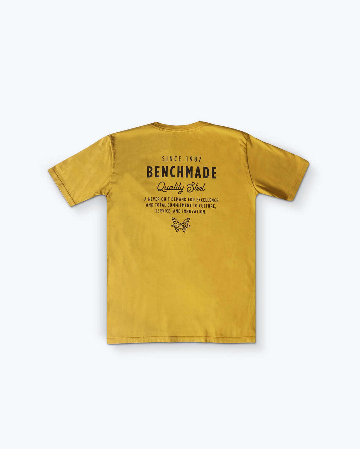 Quality Steel Basic Tee - Back View Showing Heritage Quality Steel Graphic | Benchmade Knife Co.