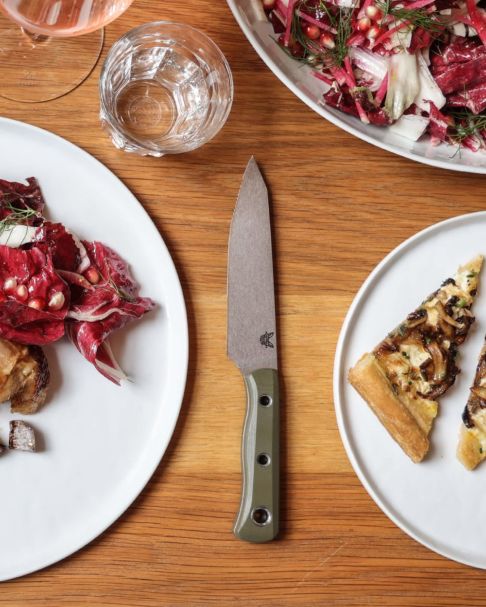Custom Single Table Knife on Dining Table - Kitchen Knife in Use | Benchmade Knife Co.