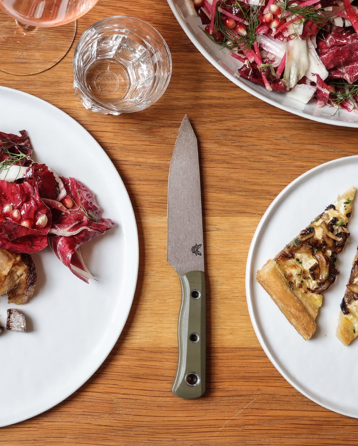 Custom Single Table Knife on Dining Table - Kitchen Knife in Use | Benchmade Knife Co.