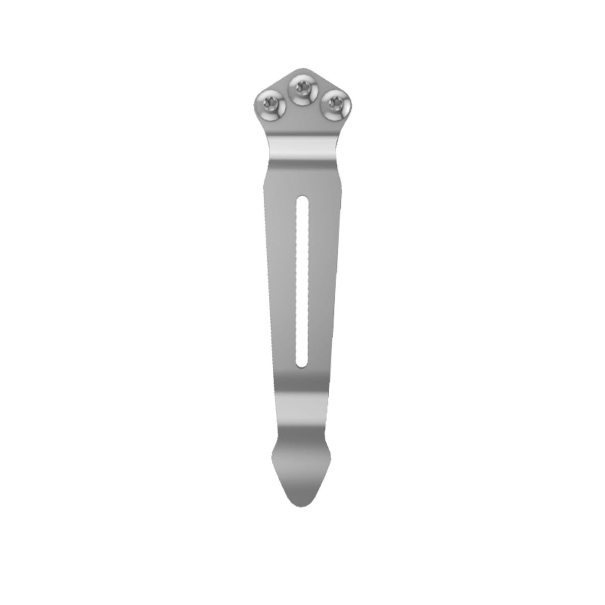 Satin Stainless Steel Mini Split Arrow Pocket Clip - Front View | Benchmade Knife Co.