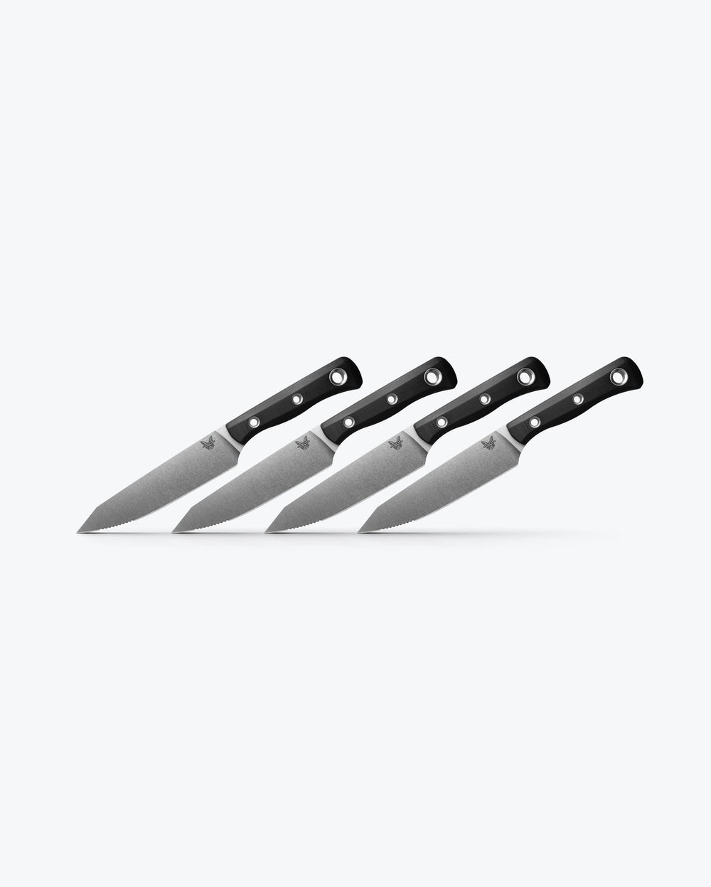 Table Knife Set | Black G10 - Four kitchen knives angled side profile | Benchmade Knife Co.