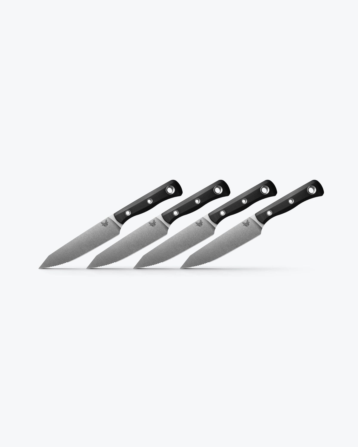 Table Knife Set | Black G10 - Four kitchen knives angled side profile | Benchmade Knife Co.