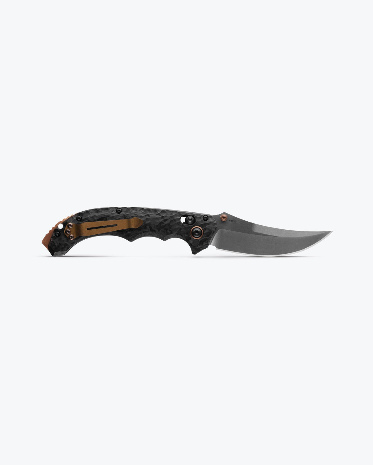 Benchmade Mini Bedlam Carbon Fiber Scimitar - Opened Back Side View | Benchmade Knife Co.
