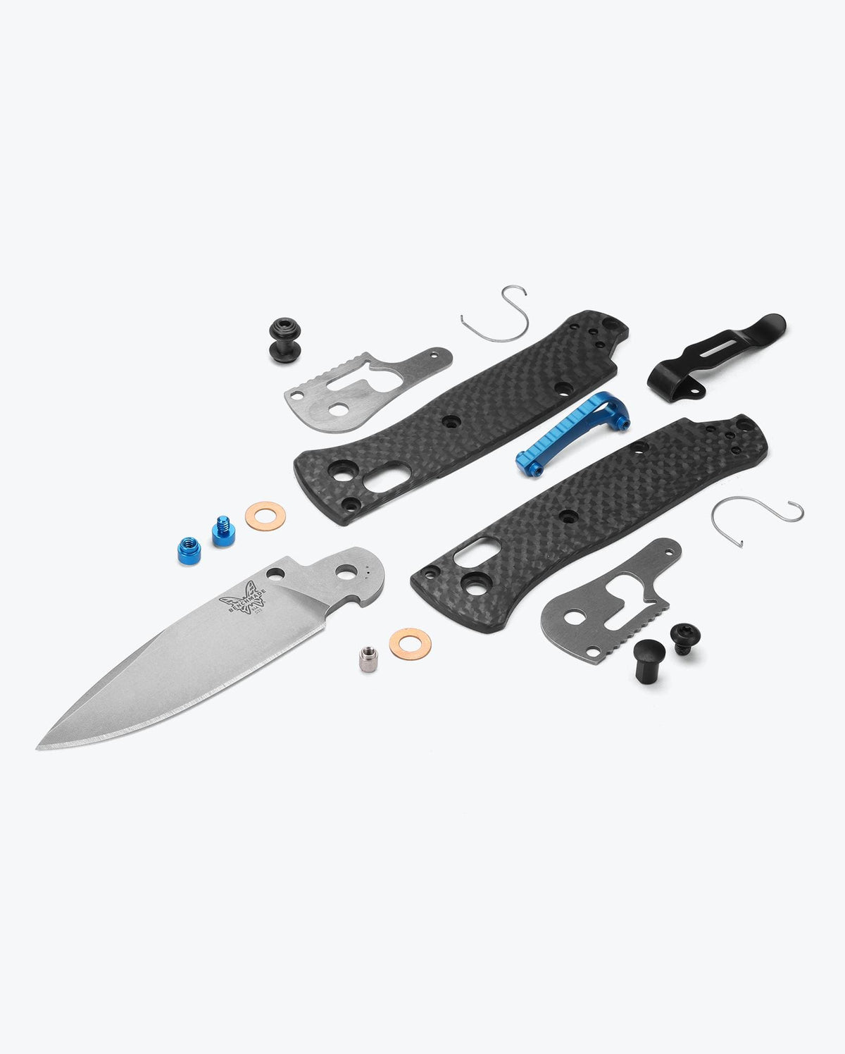 Mini Bugout® Carbon Fiber knife exploded view - All Components | Benchmade Knife Co.
