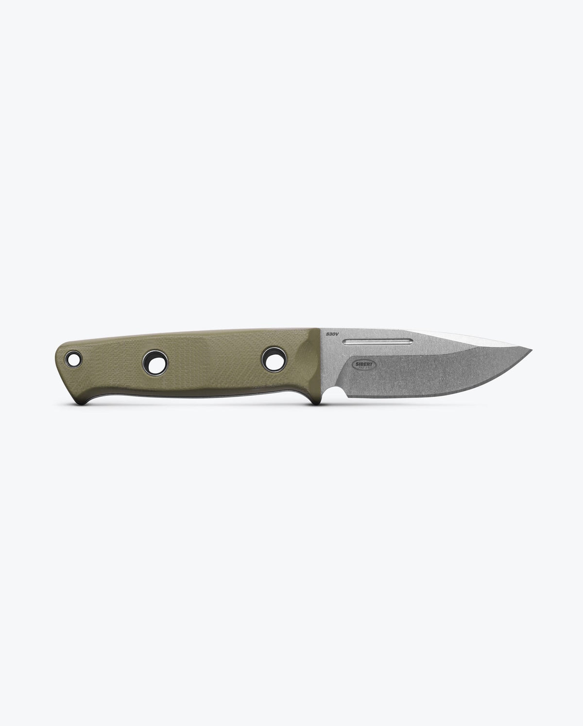 Mini Bushcrafter OD Green G10 Drop-point - Horizontal Side View | Benchmade Knife Co.