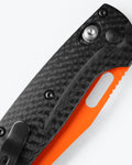 Carbon Fiber AXIS Lock Detail - Mini Taggedout® Close-up | Benchmade Knife Co.