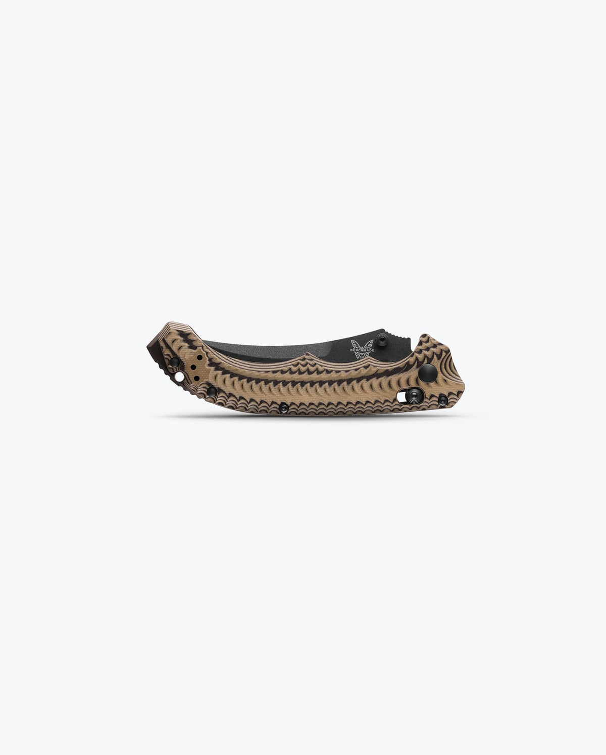 Mini Bedlam® Black/Coyote/OD Scimitar - Closed Folded View | Benchmade Knife Co.