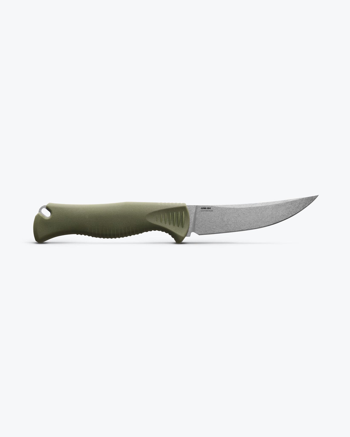 Benchmade Meatcrafter® Dark Olive Santoprene® 4" Trailing Point - Full Length Side View | Benchmade Knife Co.
