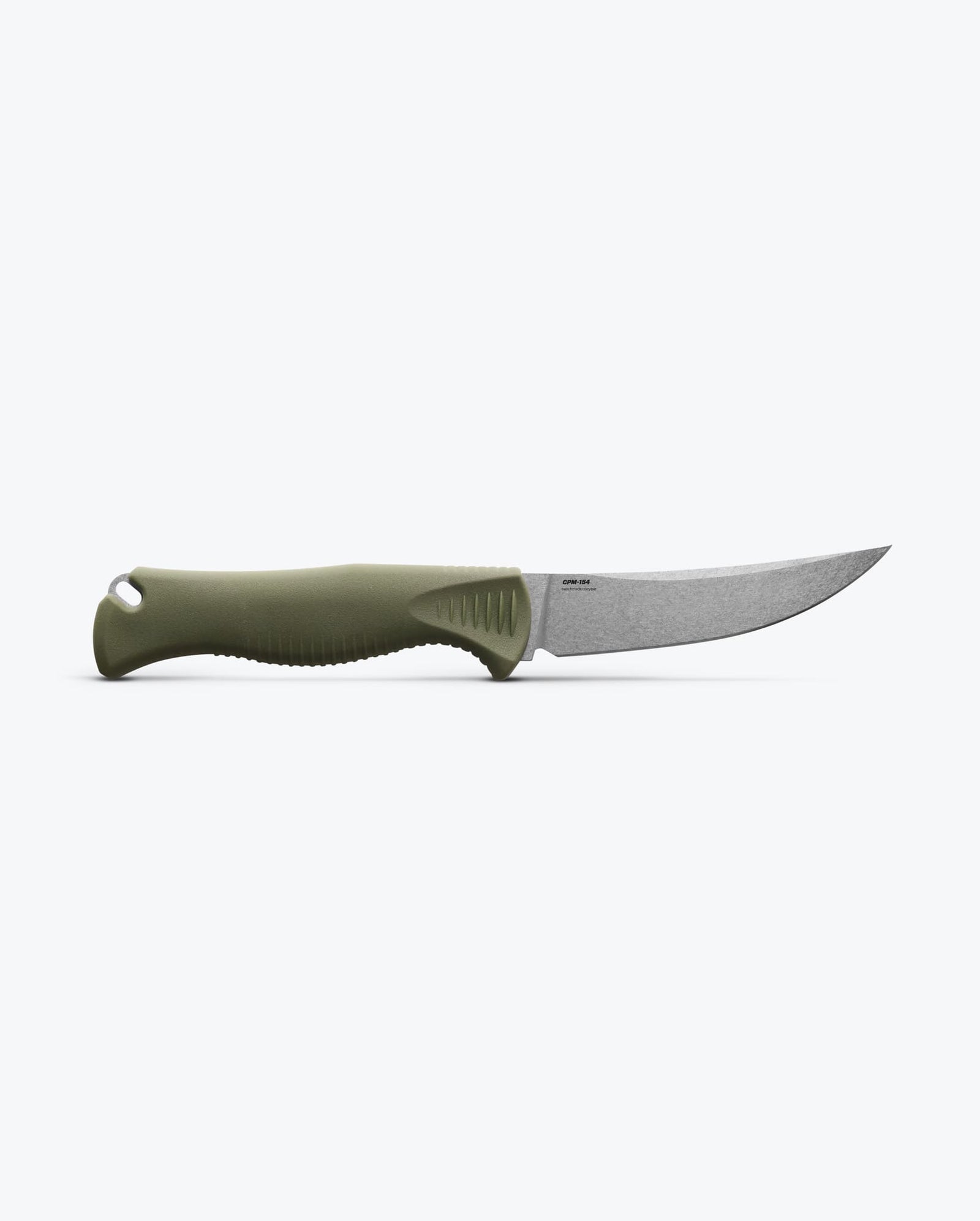 Benchmade Meatcrafter® Dark Olive Santoprene® 4" Trailing Point - Full Length Side View | Benchmade Knife Co.