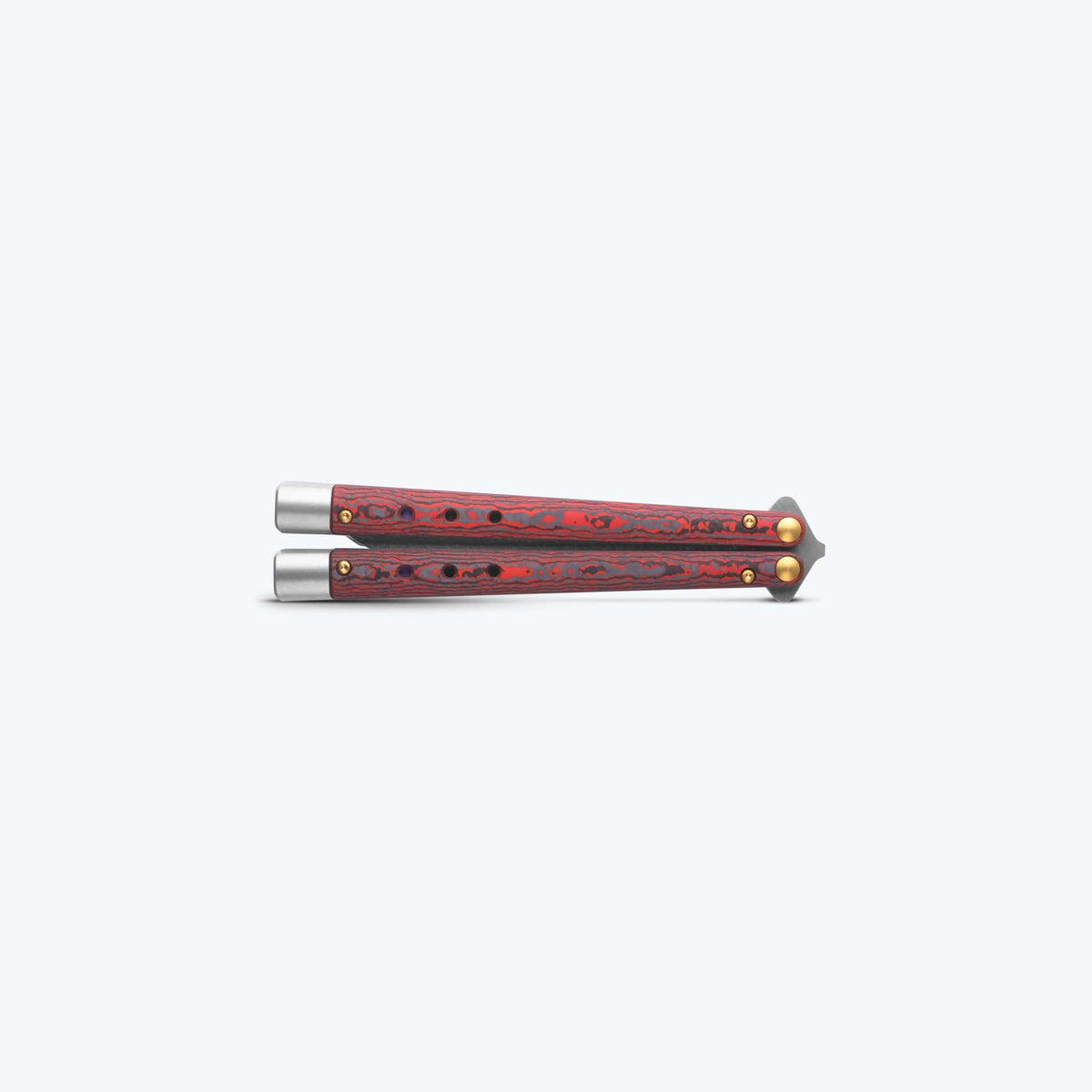 Necron™ Lava Flow Red front view closed butterfly knife | Benchmade Knife Co.