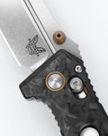 Mini Adamas® Marbled Carbon Fiber Drop-point - Handle Detail Close-up | Benchmade Knife Co.