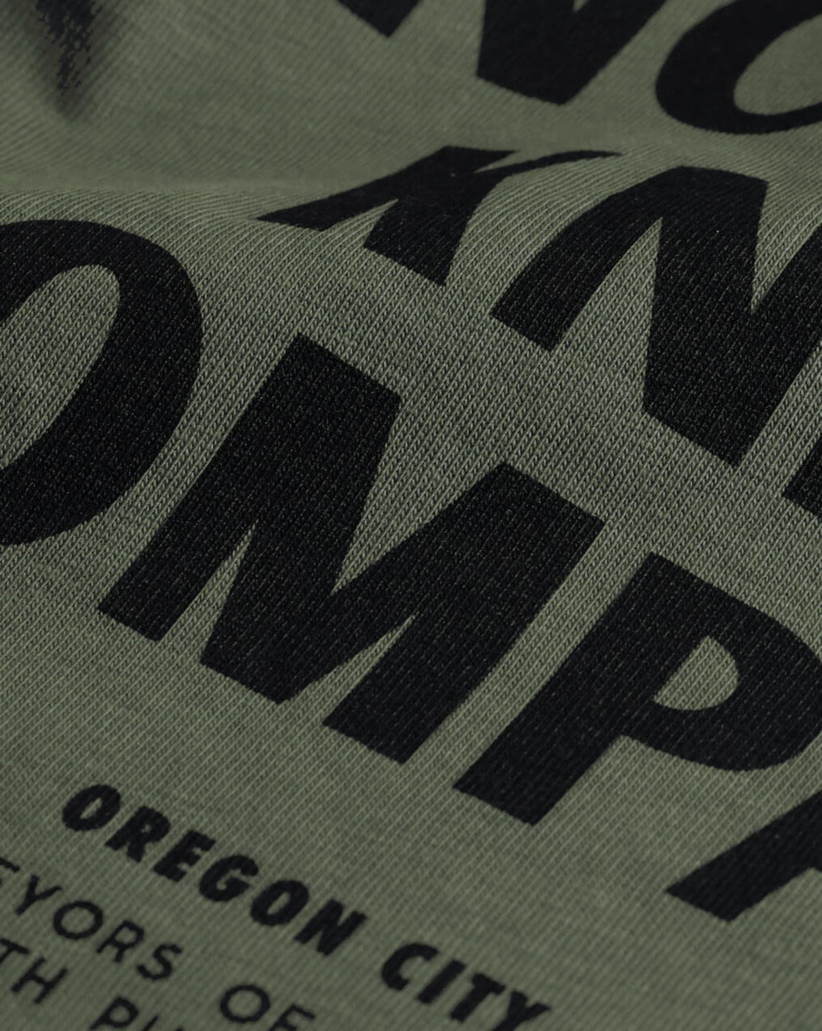 BKC Basic Tee - Close-up Company Text Print Detail | Benchmade Knife Co.
