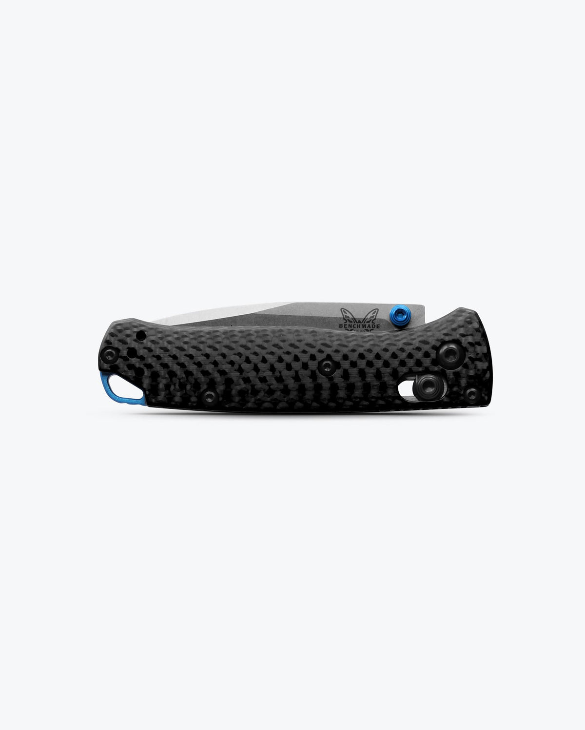 Mini Bugout® Carbon Fiber knife shown from the front, closed - Profile View | Benchmade Knife Co.