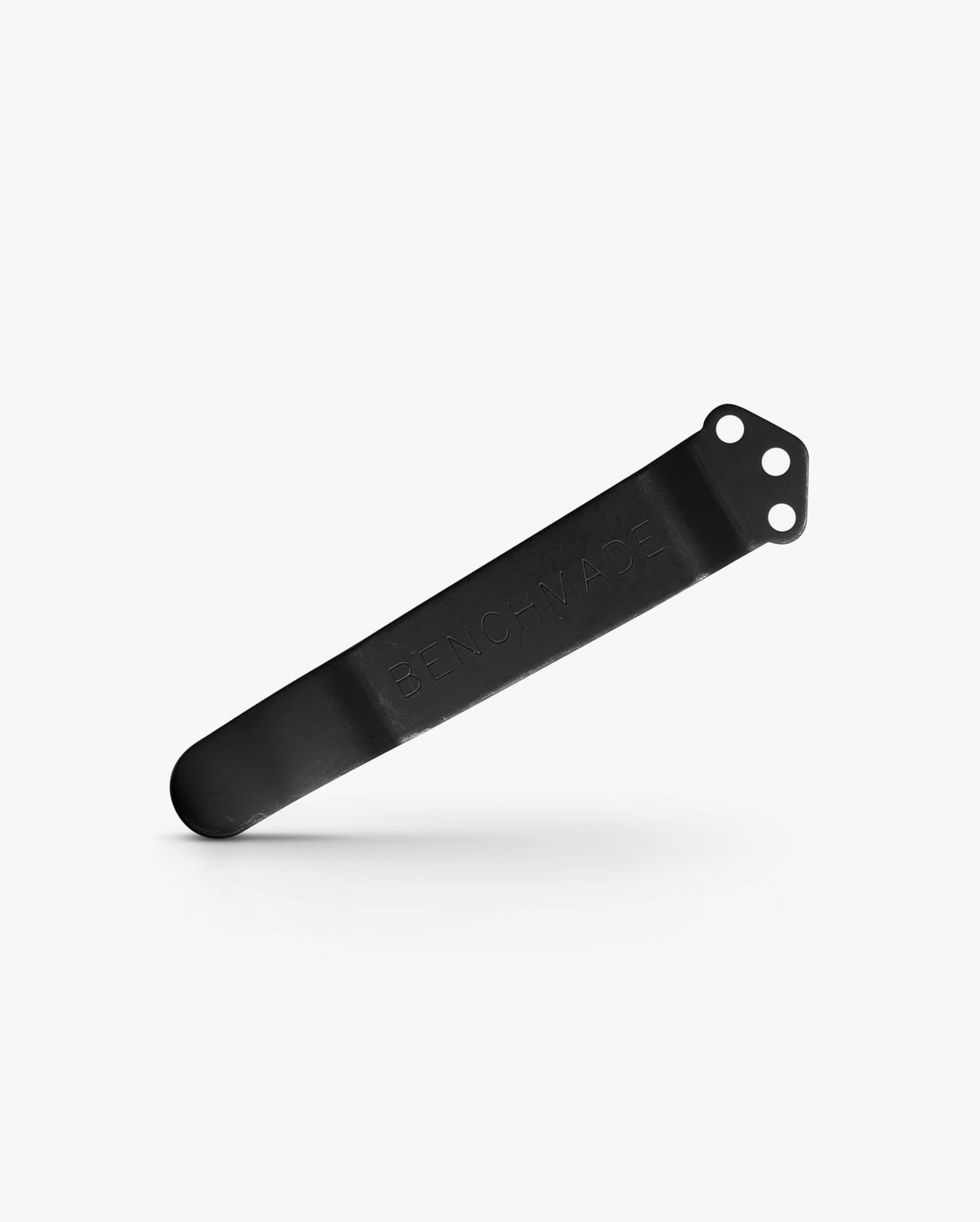Black Oxide 3-Hole Pocket Clip - Angled Tip Down View | Benchmade Knife Co.