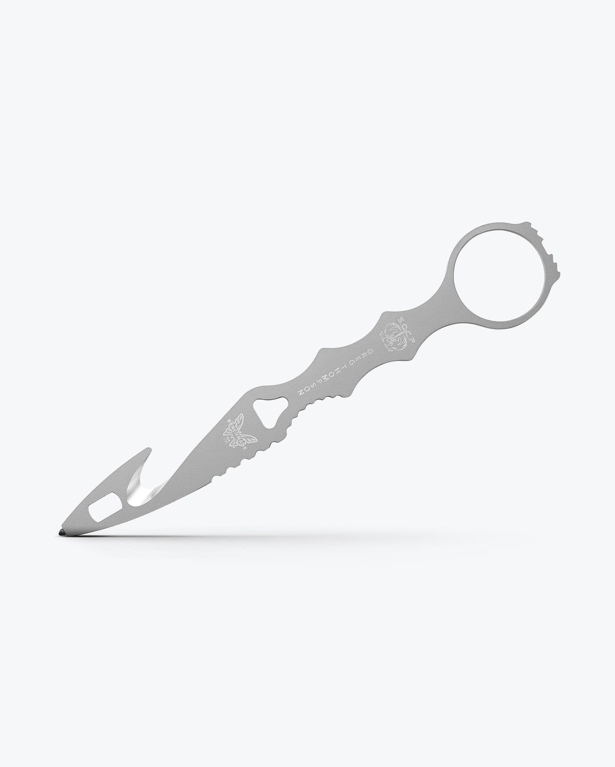 SOCP® Rescue Tool Gray angled profile showing rescue hook design | Benchmade Knife Co.