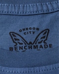 Depth Blue Into The Wild Below SS Tee - Collar Stitching and Fabric Texture Detail | Benchmade Knife Co.