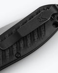 Mini Presidio® II CF-Elite® Handle Detail - Close Up Butterfly Logo | Benchmade Knife Co.