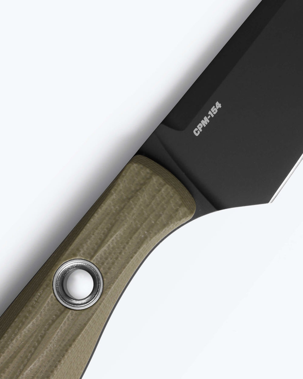 True Paring Knife OD Green - Handle Detail CPM-154 Steel Marking | Benchmade Knife Co.