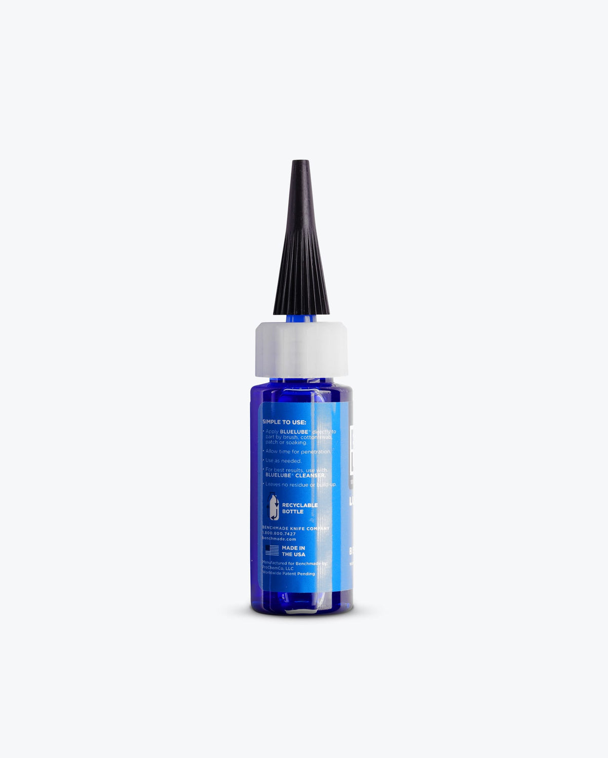 Benchmade BlueLube® Lubricant - Upright Back View Usage Instructions | Benchmade Knife Co.