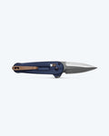 Lowden™ Crater Blue Aluminum Tactical Knife - Back Handle Detail Open | Benchmade Knife Co.