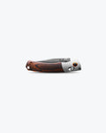 Mini Crooked River Gray Aluminum & Wood Clip-Point EDC Knife - Closed Front View | Benchmade Knife Co.