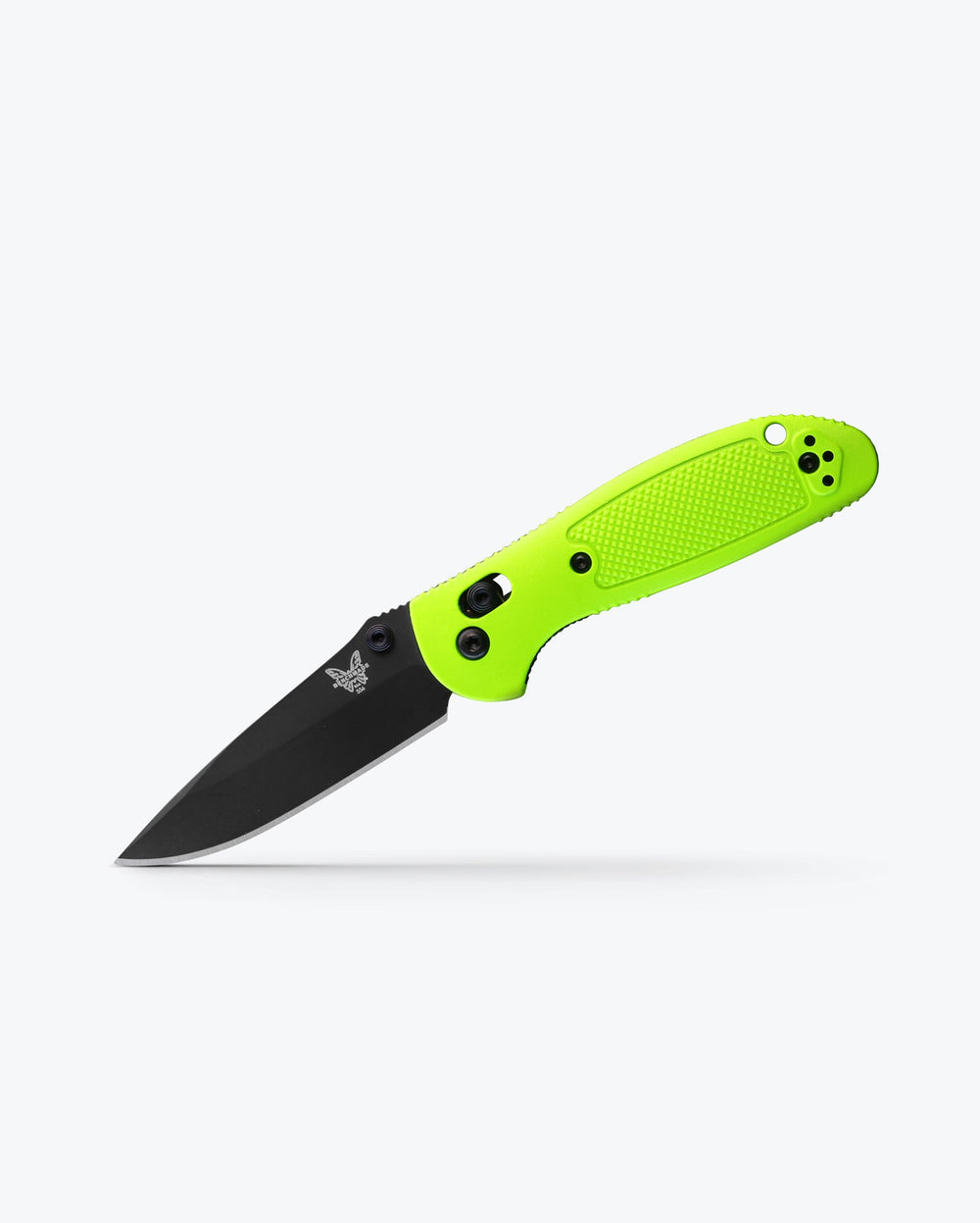 Green Custom Mini Griptillian® - Angled Open View | Benchmade Knife Co.