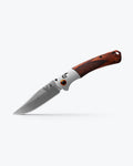 Benchmade Crooked River Gray Aluminum & Wood Clip-Point - Angled Open View | Benchmade Knife Co.