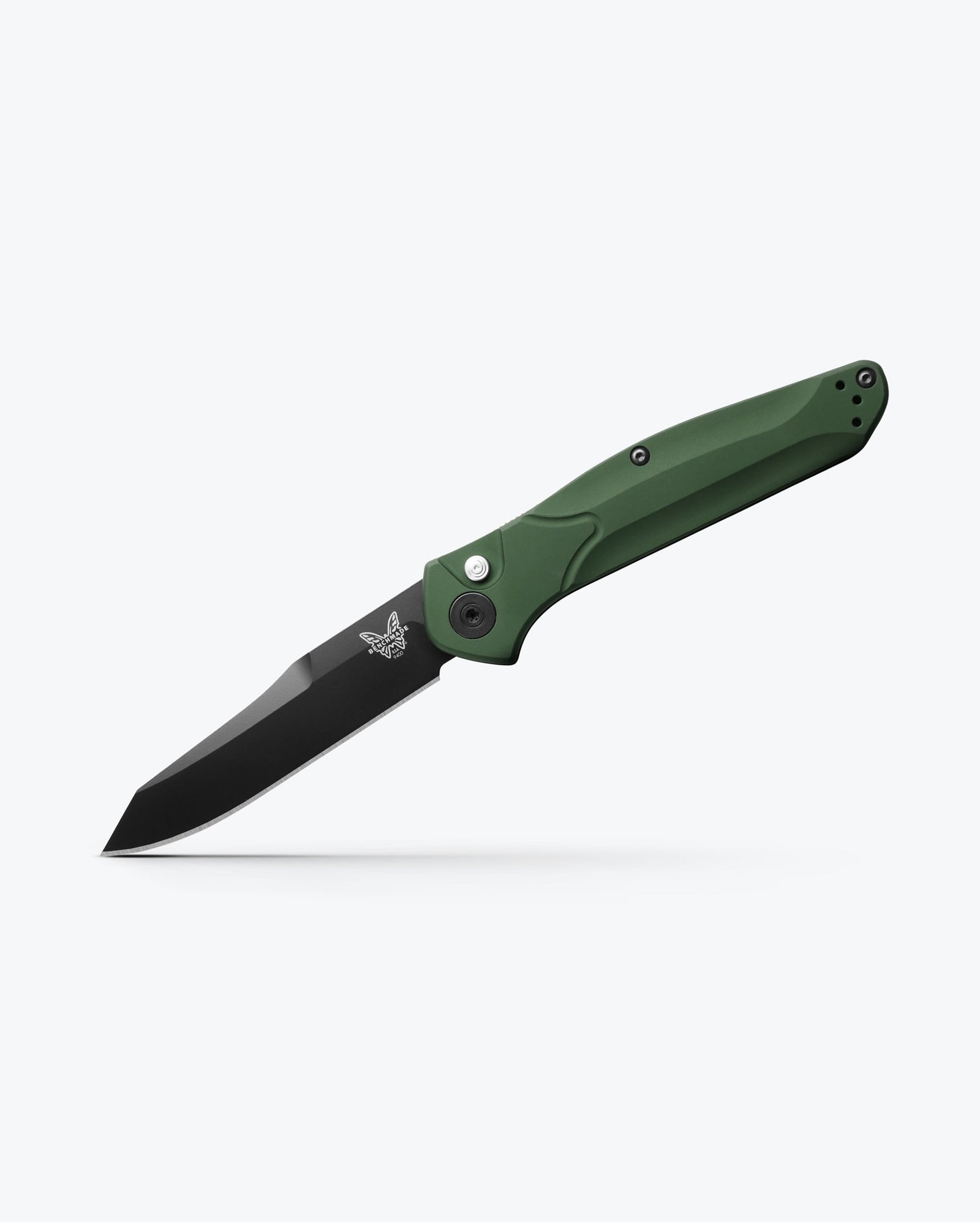 Benchmade 9400 Auto Osborne Green Aluminum Automatic Knife - Angled Profile | Benchmade Knife Co.