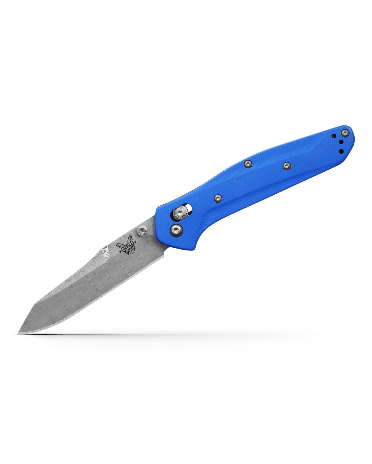 Blue Damascus 945 Mini Osborne Custom - Back Handle View | Benchmade Knife Co.