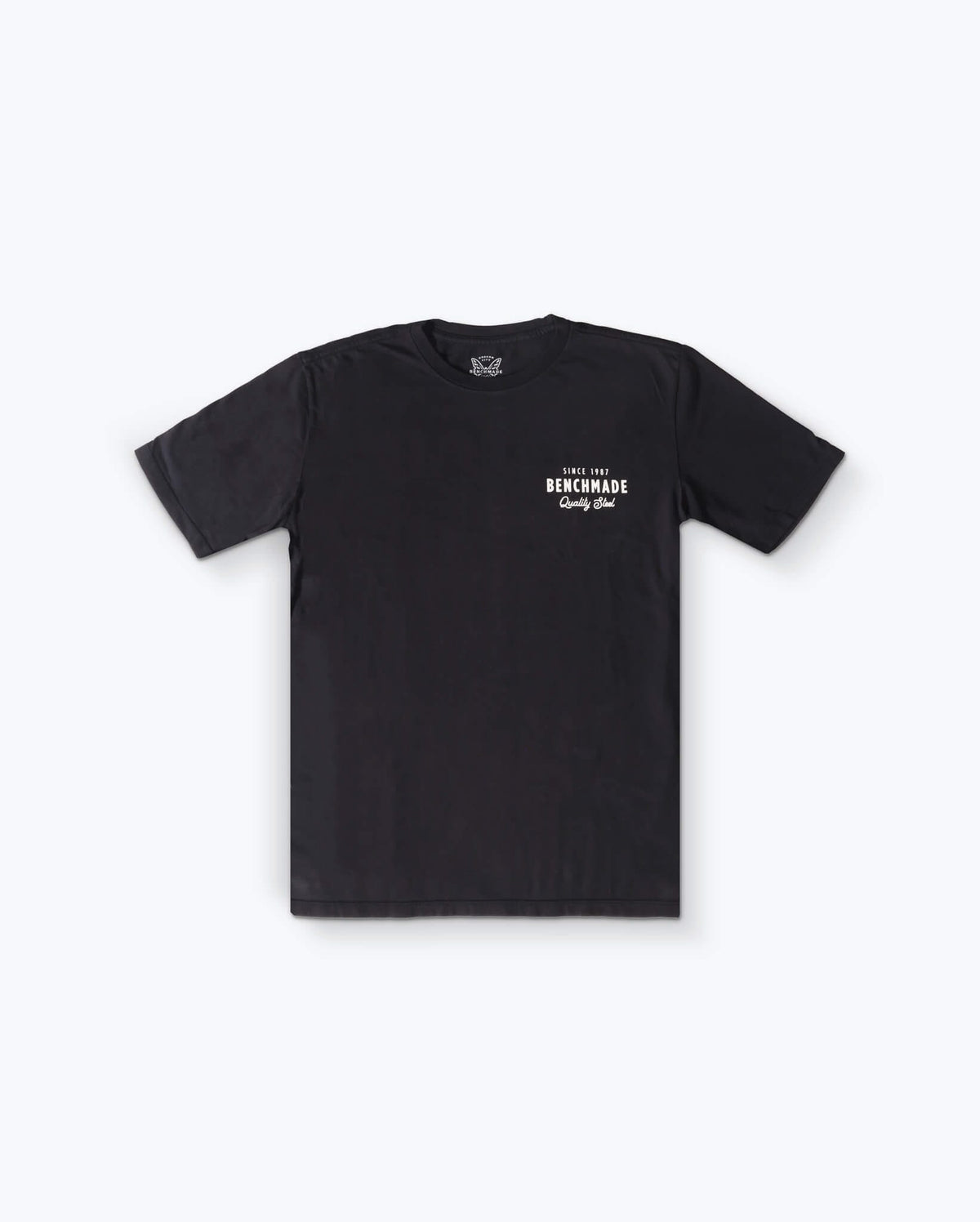 Black Quality Steel Basic Tee - Flat Lay Front View | Benchmade Knife Co.
