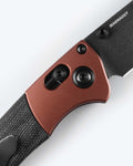Mini Crooked River AXIS Lock Close-up - Burnt Copper Hardware Detail | Benchmade Knife Co.