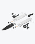Mini Bugout® White Grivory® - Exploded Component Parts View | Benchmade Knife Co.